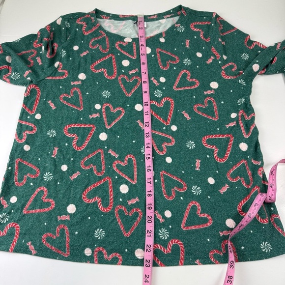 NEW Nordstrom Pajama Set Womens Medium Green Christmas Candycane 2 Piece NWOT - Picture 12 of 12